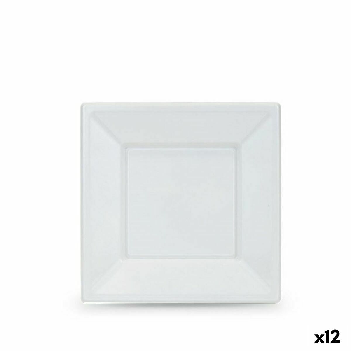 Set of reusable plates Algon White Plastic 18 x 18 x 1,5 cm (24 Units)