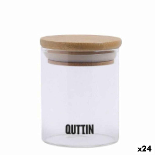 Transparent Glass Jar Quttin    6,5 x 9 cm Silicone 200 ml (24 Units)