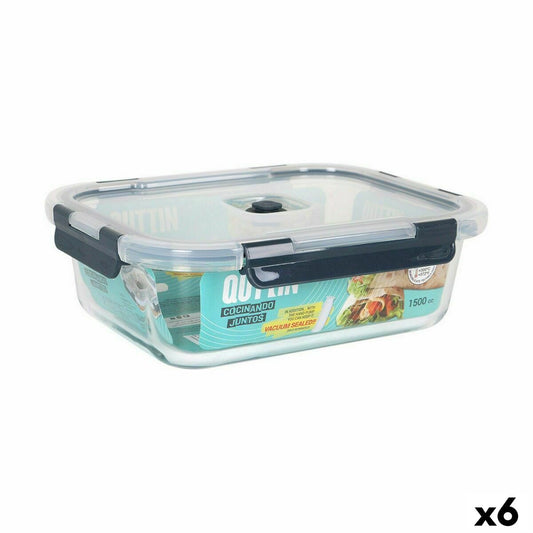 Hermetic Lunch Box Quttin   Rectangular 1,5 L 23 x 17,8 x 7,6 cm (6 Units)