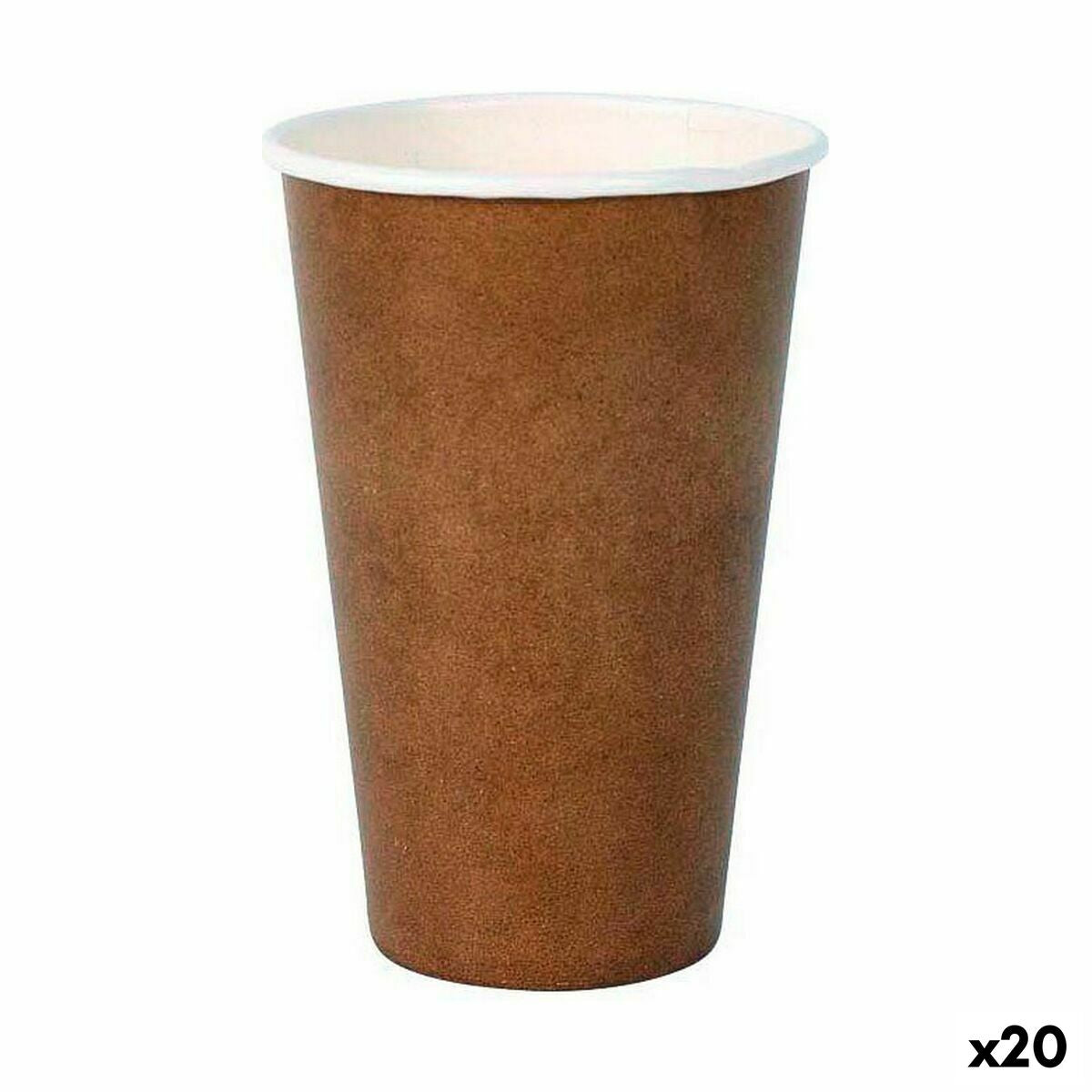 Set of glasses Algon Disposable Cardboard kraft paper 10 Pieces 350 ml (20 Units)