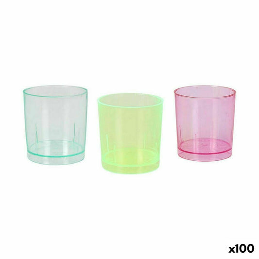 Set of Shot Glasses Algon Reusable Multicolour 10 Pieces 30 ml (100 Units) Algon