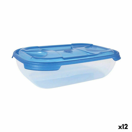 Set of lunch boxes Tontarelli Nuvola 2 L Blue Rectangular 2 Pieces (12 Units)