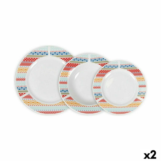 Dinnerware Set La Mediterránea Palma Circular 18 Pieces (2 Units)