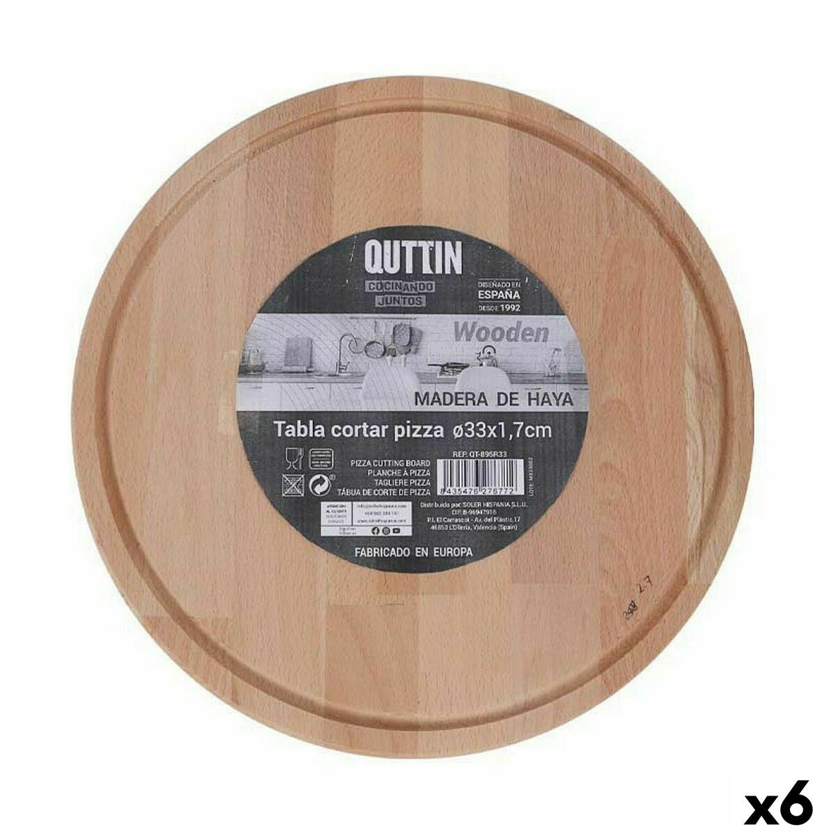 Serving board Quttin Circular Ø 33 x 1,7 cm (6 Units)