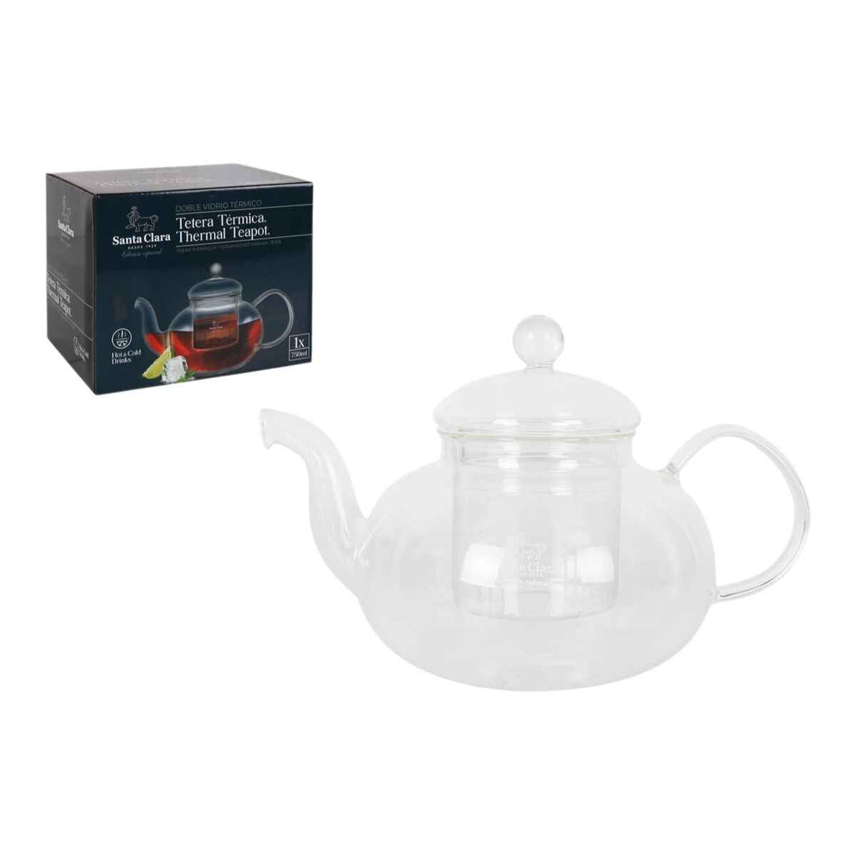 Teapot Inde Santa Clara Borosilicate Glass 750 ml