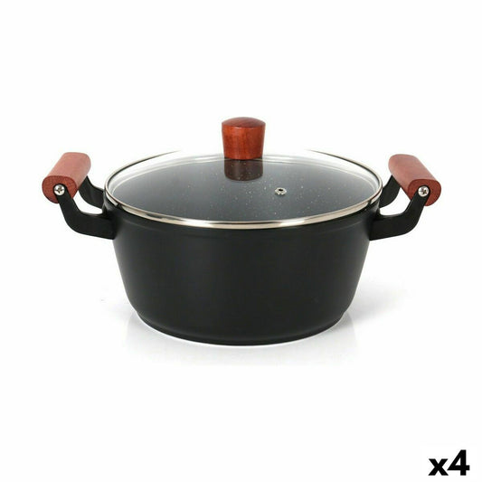 Casserole with glass lid Quttin Doha 39 x 28 x 15 cm (4 Units)