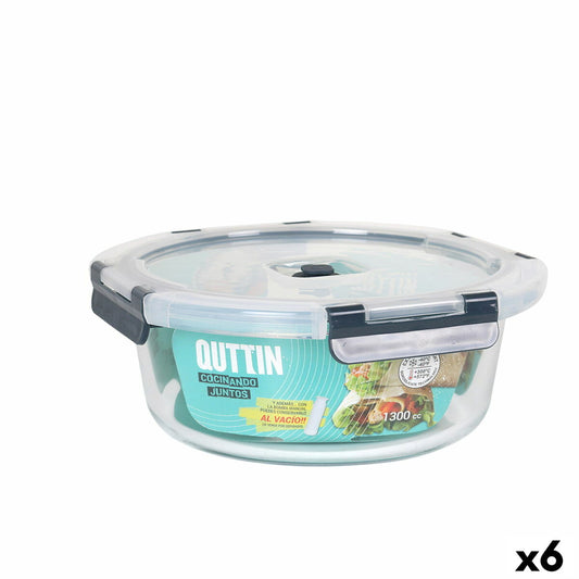 Hermetic Lunch Box Quttin Circular 1,3 L (6 Units)