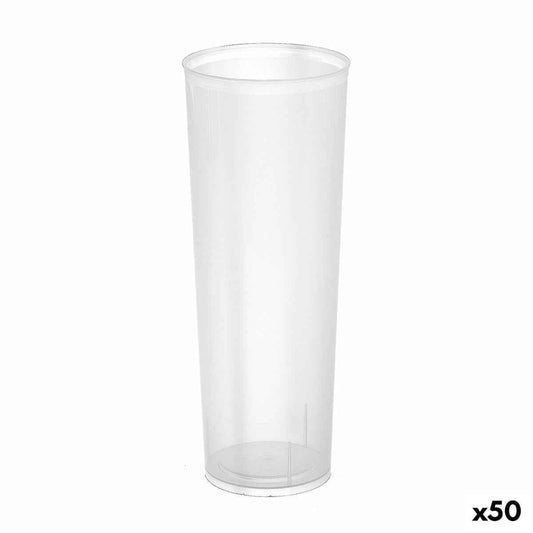 Set of reusable glasses Algon Tube, pipe Transparent 10 Pieces 300 ml (50 Units)