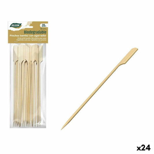 Barbecue Skewer Set Algon Bamboo 20 Pieces 18 cm (24 Units)