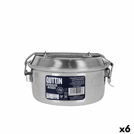 Lunch box Quttin Plate Stainless steel Ø 16 x 8,2m (6 Units)