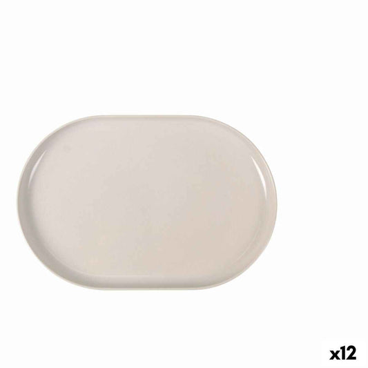 Snack tray La Mediterránea Ivory Oval 30 x 20 x 2,5 cm (12 Units)