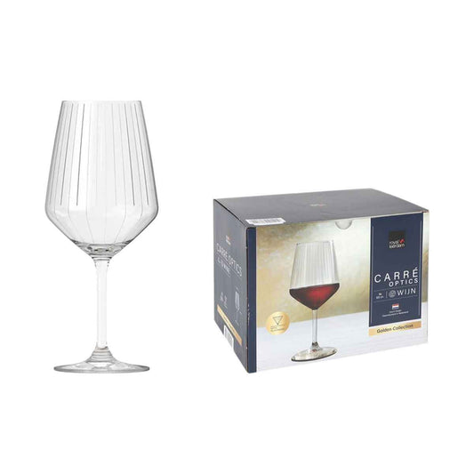 Wine glass set Inde Carre optics ø 9,8 x 22,2 cm 650 ml 6 Pieces