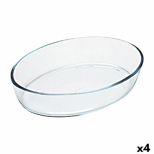 Oven Dish Pyrex Classic Vidrio Transparent Glass Oval 40 x 28 x 7 cm (4 Units)