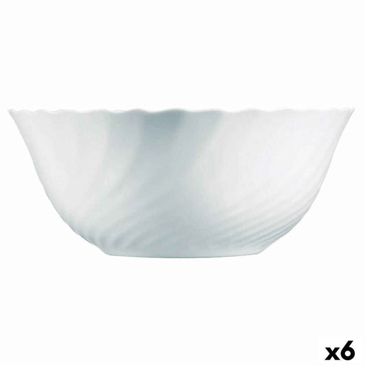 Salad Bowl Luminarc Trianon White Glass (24 cm) (6 Units)