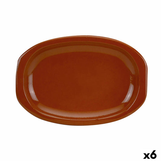 Serving Platter Raimundo Barro Profesional Baked clay Brown 6 Units 36 x 25 cm