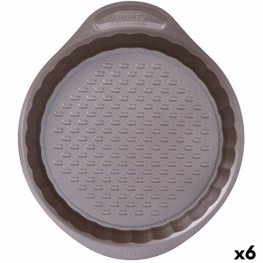 Oven Mould Pyrex Asimetria Circular Black 25 cm (6 Units)