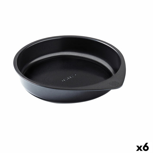 Cake Mould Pyrex Magic Black Metal Circular 20 cm 6 Units