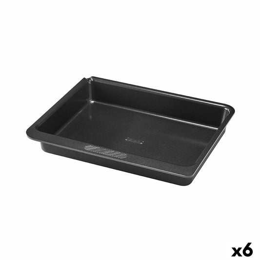 Oven Mould Pyrex Magic Squared Rectangular Black Metal 24 x 24 cm (6 Units)