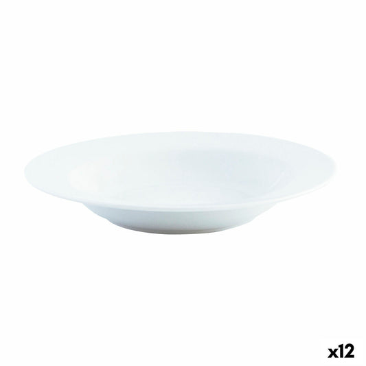 Deep Plate Quid Basic White Ceramic Ø 21,5 cm (12 Units)