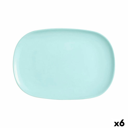 Serving Platter Luminarc Sweet Line Turquoise Glass 35 x 24 cm (6 Units) Luminarc