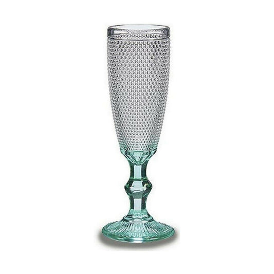 Champagne glass Vivalto PR05720ZD/BHA6 Transparent Turquoise Glass 185 ml Points (6 Units)