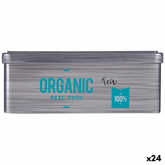 Box for Infusions Kinvara Organic Tea Grey Tin 11 x 7,1 x 18 cm (24 Units)