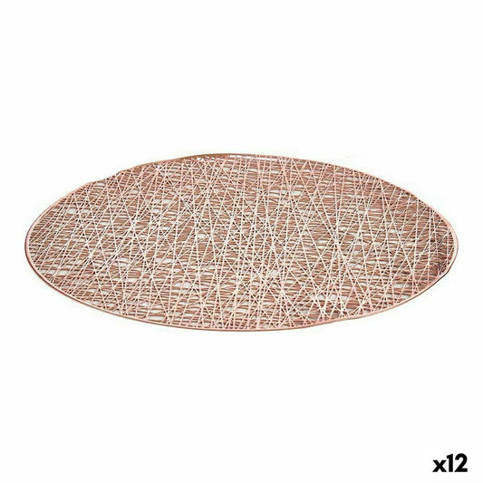 Table Mat Kinvara Pink Plastic Ø 38 cm (12 Units)