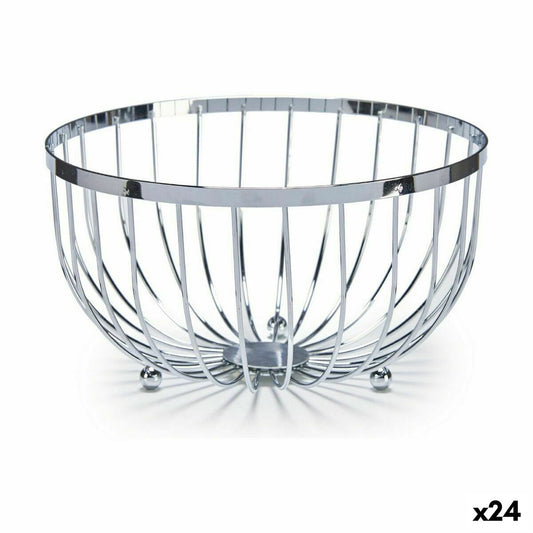 Fruit Bowl Kinvara CN-W6434-2C Silver Iron 25 x 14 x 25 cm (24 Units)