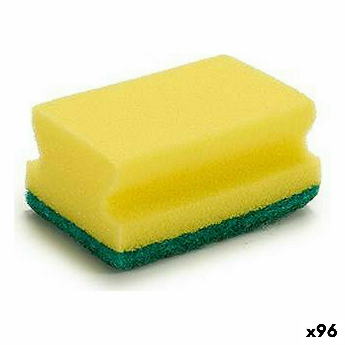 Scourer Yellow Green Synthetic fibre 4 x 9 x 6,5 cm (96 Units)