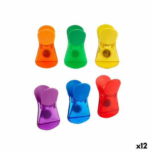 Bag Closing Clips Kinvara CK60429 Multicolour Plastic Magnetic 6 Pieces (12 Units)