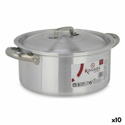 Casserole with lid Kinvara 100005 Silver 3 L (10 Units)