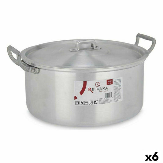 Casserole with lid Kinvara 100008 Silver 6,5 L 35 x 16 x 28 cm (6 Units)