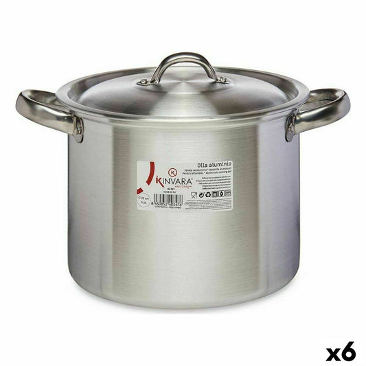 Casserole with Lid Kinvara 100033 Silver Aluminium Ø 20 cm (6 Units)