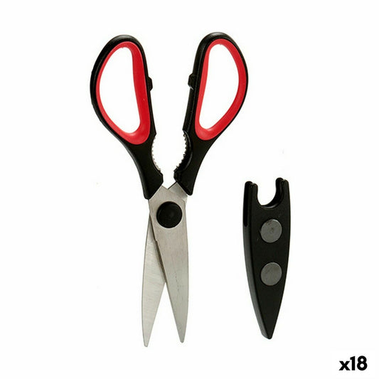 Scissors Kinvara 41896 Black Red Steel Natural rubber polypropylene 21 x 8 x 1 cm Kitchen (18 Units)