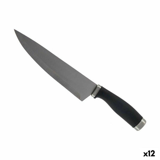 Kitchen Knife Kinvara KT11-5603-01 Black Silver Stainless steel Plastic 5 x 2 x 33 cm (12 Units)