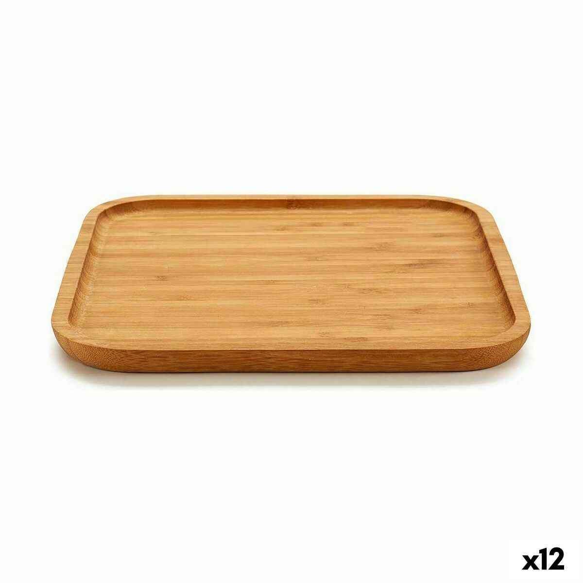 Snack tray Kinvara JWHW-3710-1 Brown Squared 25 x 1,5 x 25 cm (12 Units)