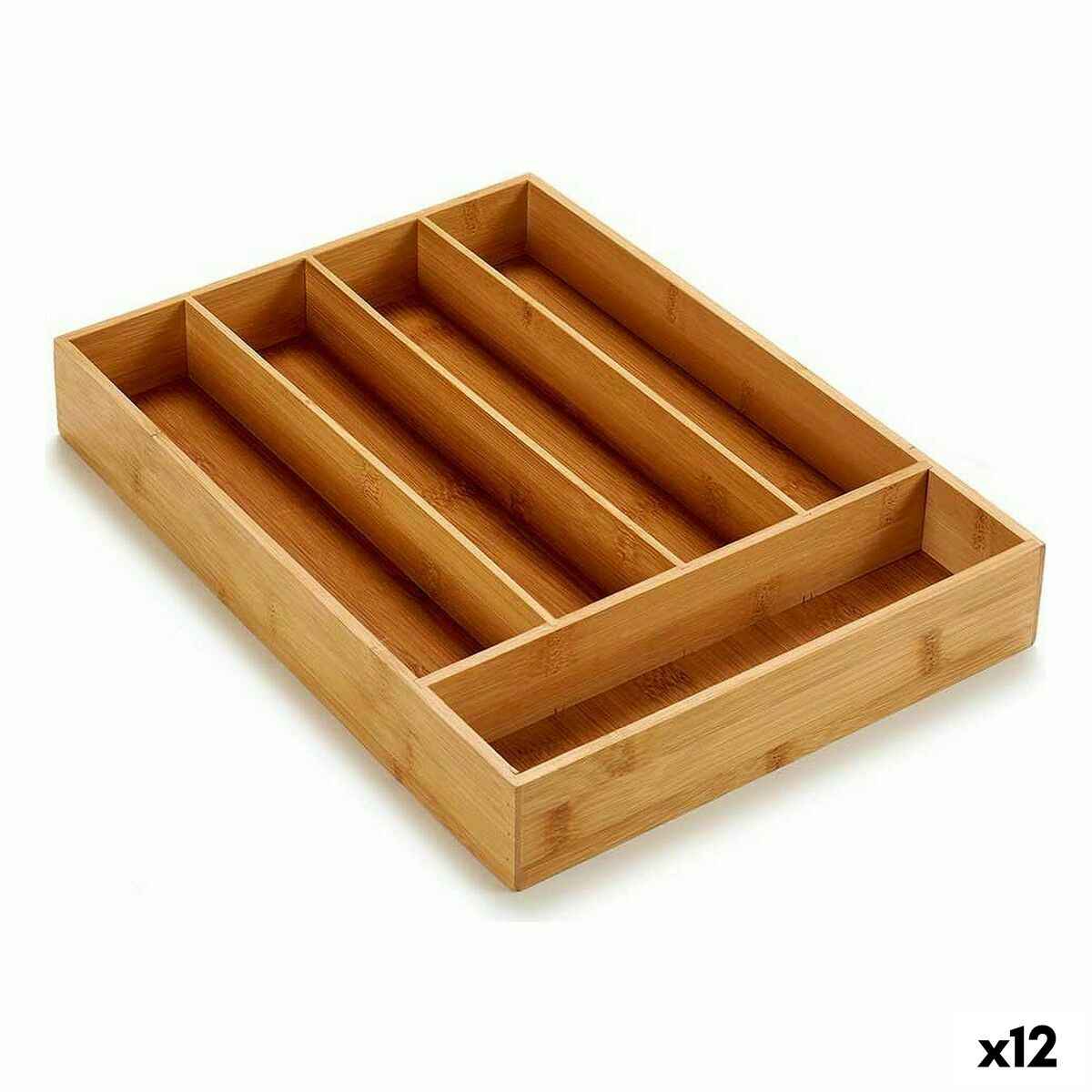 Cutlery Organiser Kinvara 16JWKW-1050 Brown Bamboo 25,5 x 5 x 35,5 cm (12 Units)