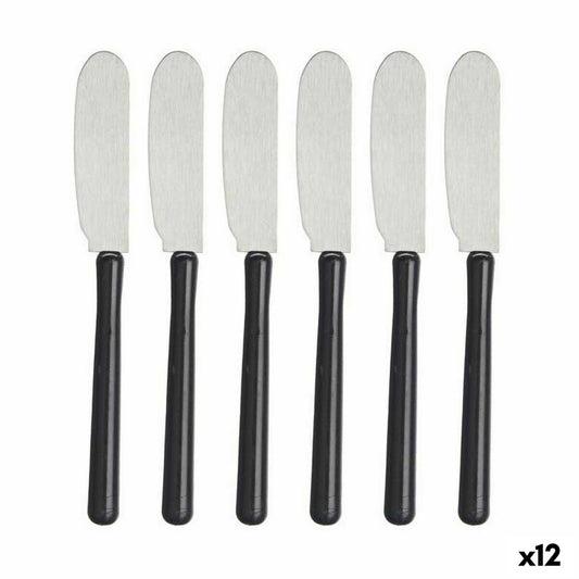 Butter Knife Kinvara CK17461 Black Silver Stainless steel Plastic Butter Knife (12 Units)