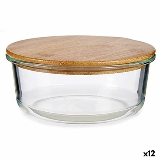 Round Lunch Box with Lid Vivalto LHB-HR-950F Bamboo 17 x 7 x 17 cm (12 Units)