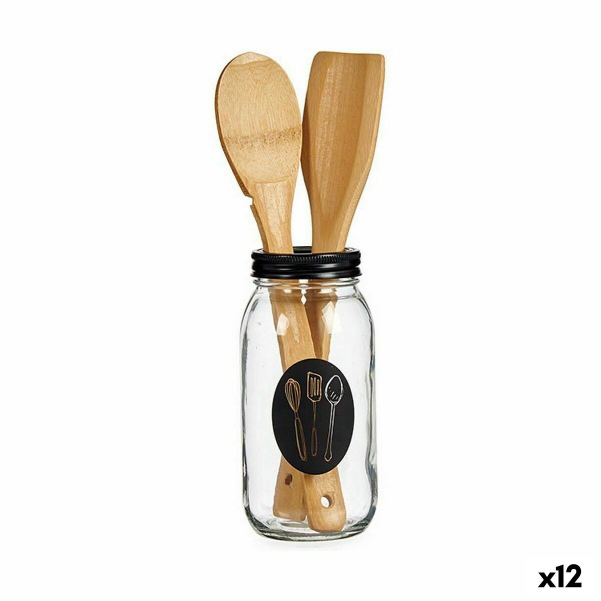 Jar Kitchen Spatula Metal 840 ml 9 x 17 x 9 cm (12 Units)