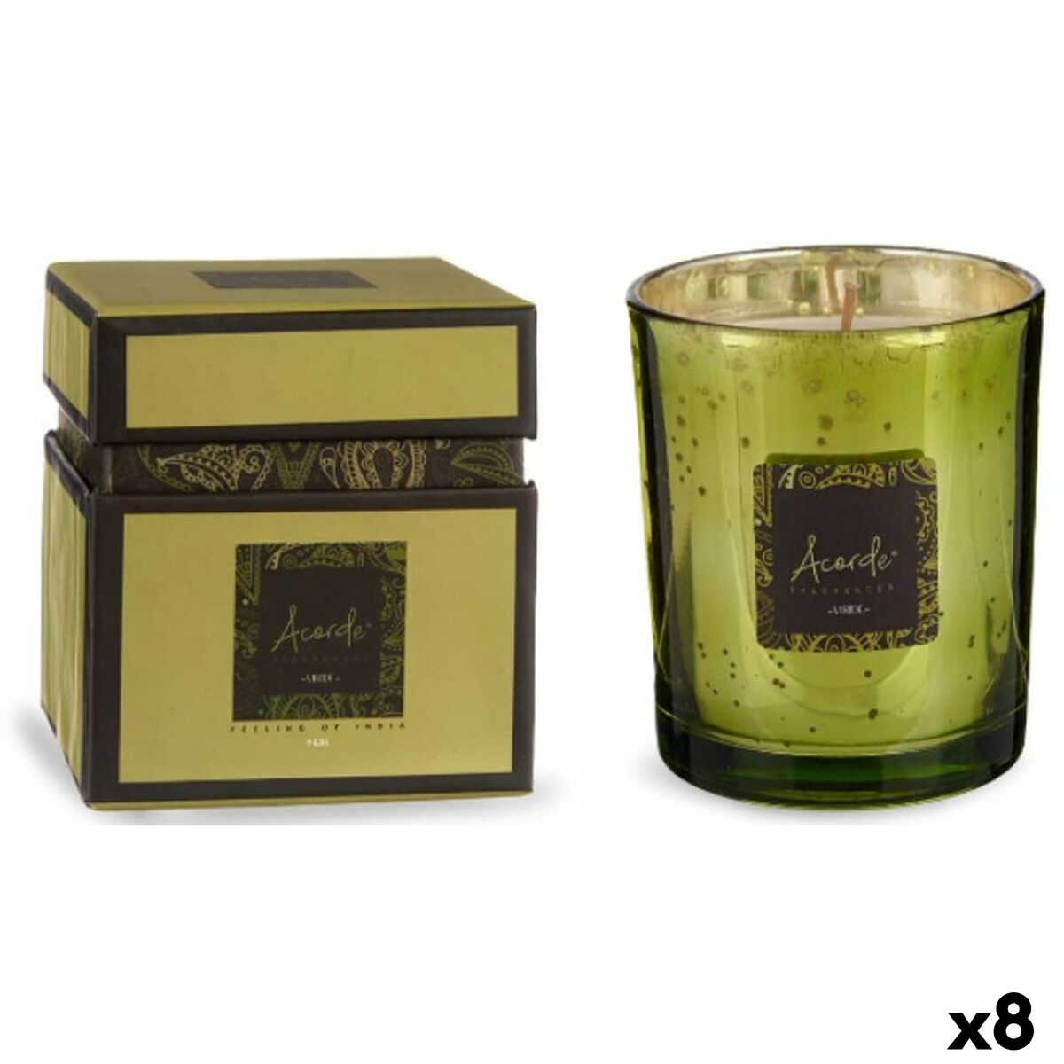 Scented Candle Acorde 7OZ-GREEN&LIME Lime Green Tea 200 ml (8 Units) Acorde