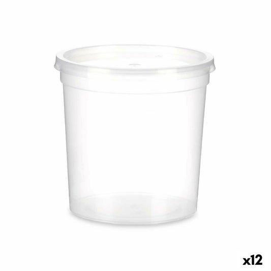 Round Lunch Box with Lid Leknes UT010NC01 Transparent polypropylene 1 L 12,5 x 12,5 x 12,5 cm (12 Units)