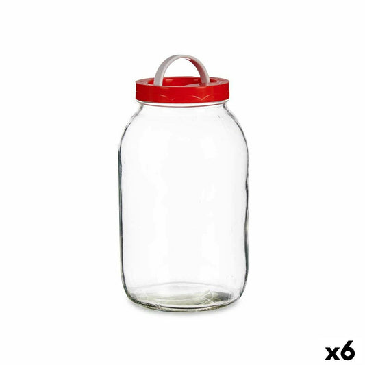 Jar Vivalto 182 Red 3 L Lid with handle (6 Units)