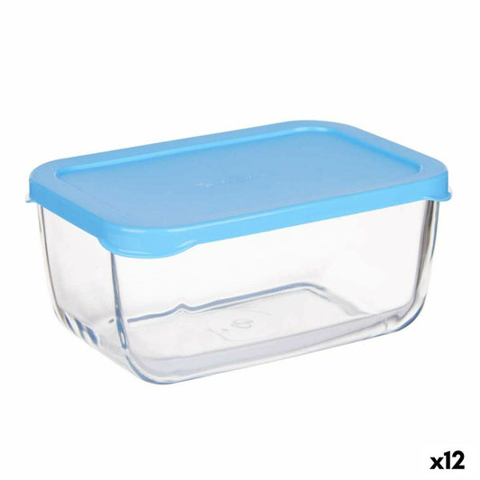 Lunch box Pasabahce SNOW BOX Blue Transparent Glass Polyethylene 790 ml 16,3 x 7,4 x 11,4 cm (12 Units)