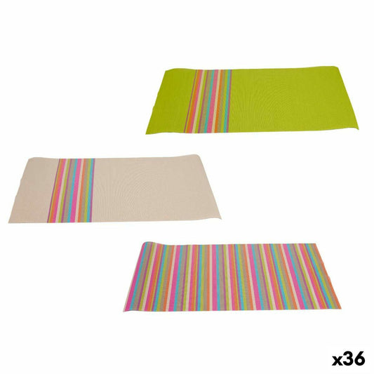 Table Mat Kinvara TSL-2204F Brown Green Multicolour 45 x 30 x 0,1 cm Stripes (36 Units)