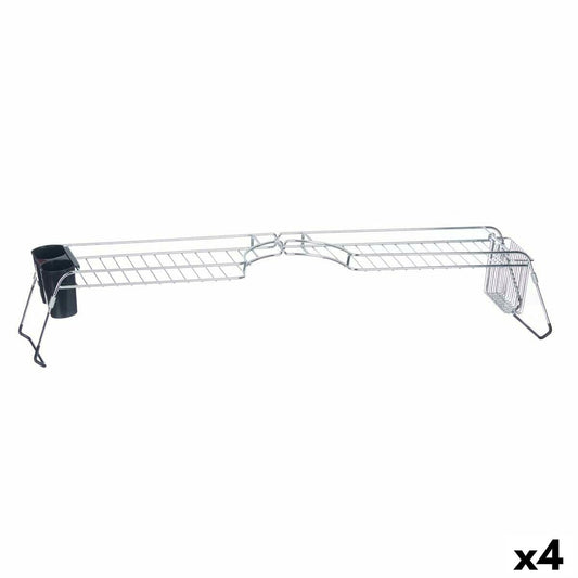 Draining Rack for Kitchen Sink Kinvara W3422A-1 Silver Metal 104 x 15,5 x 19 cm Double (4 Units)