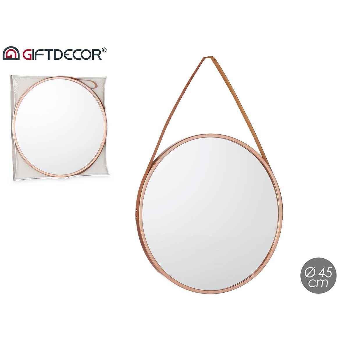 Wall mirror GiftDecor 1268 Brown Bronze 45 x 45 x 3 cm (4 Units)