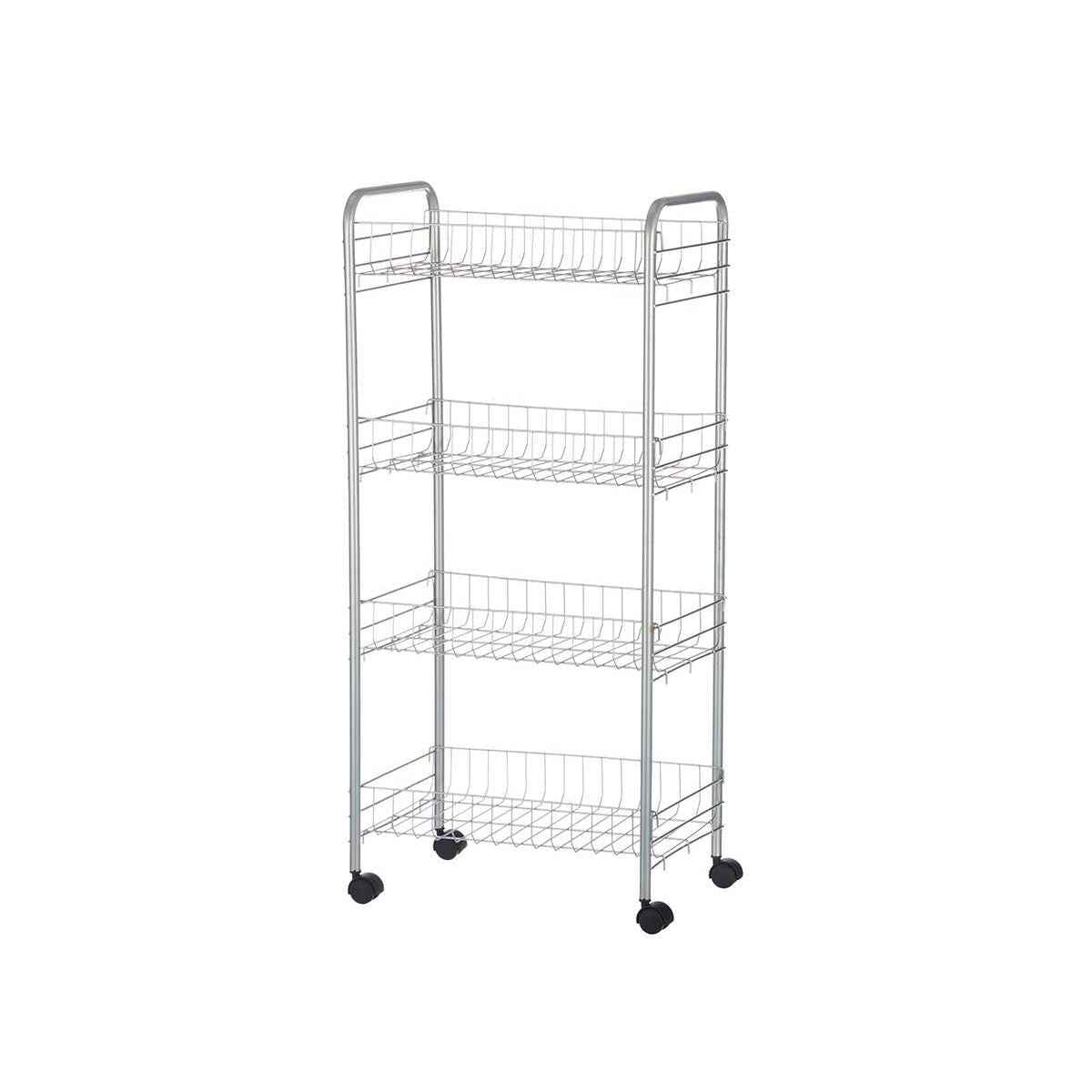 Vegetable trolley Kinvara W4117-1-S Silver Metal polypropylene Plastic 37 x 27 x 82,5 cm (4 Units)