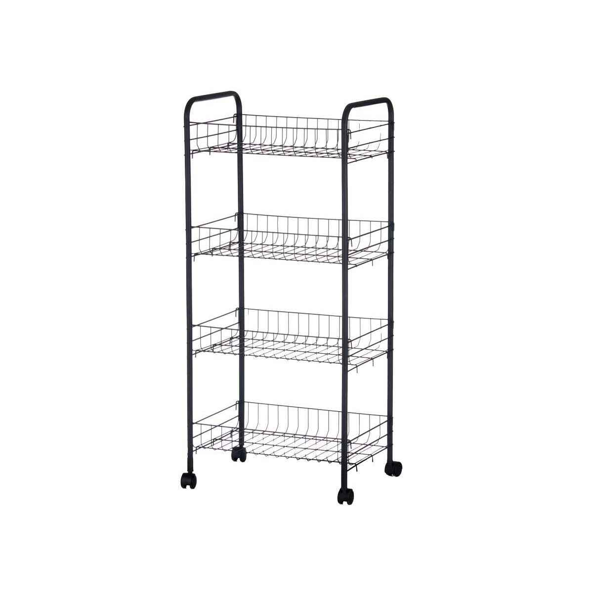 Vegetable trolley Kinvara 86933 Black Metal polypropylene Plastic 40,5 x 27 x 82,5 cm (4 Units)