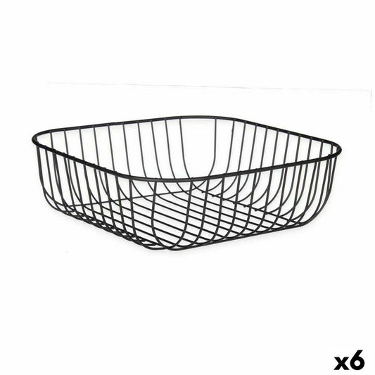 Fruit Bowl Kinvara W7267-2 Black Metal 30 x 9,3 x 30 cm (6 Units)